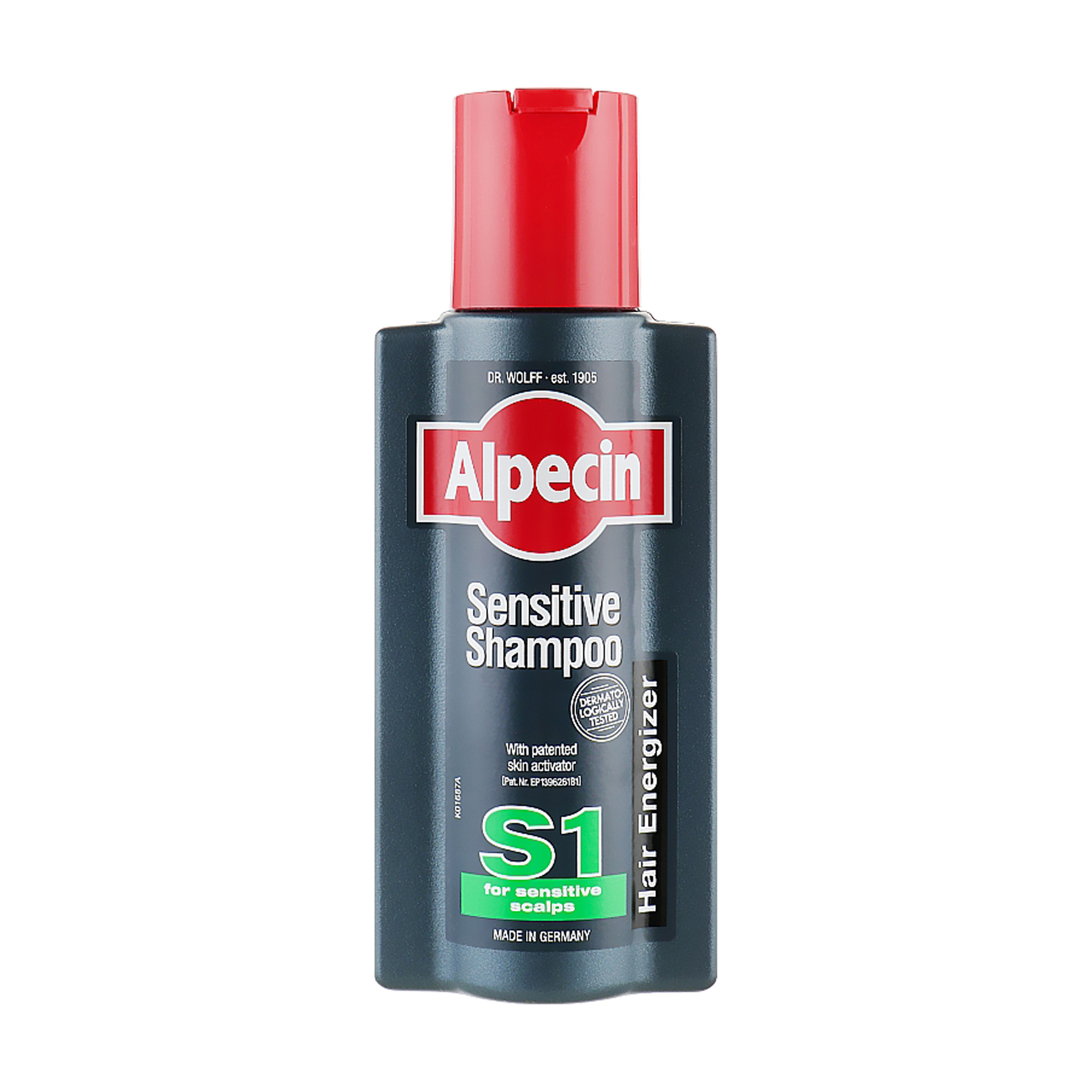 Чоловічий шампунь проти випадіння волосся Alpecin Sensitive S1 Shampoo для чутливої шкіри голови, з кофеїном, 250 мл